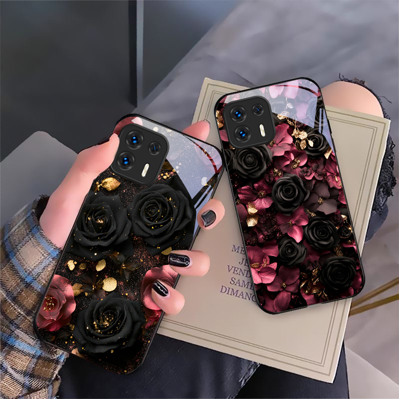 Vase Decor - ワインレッドの花びら Motorola Moto G14 24 34