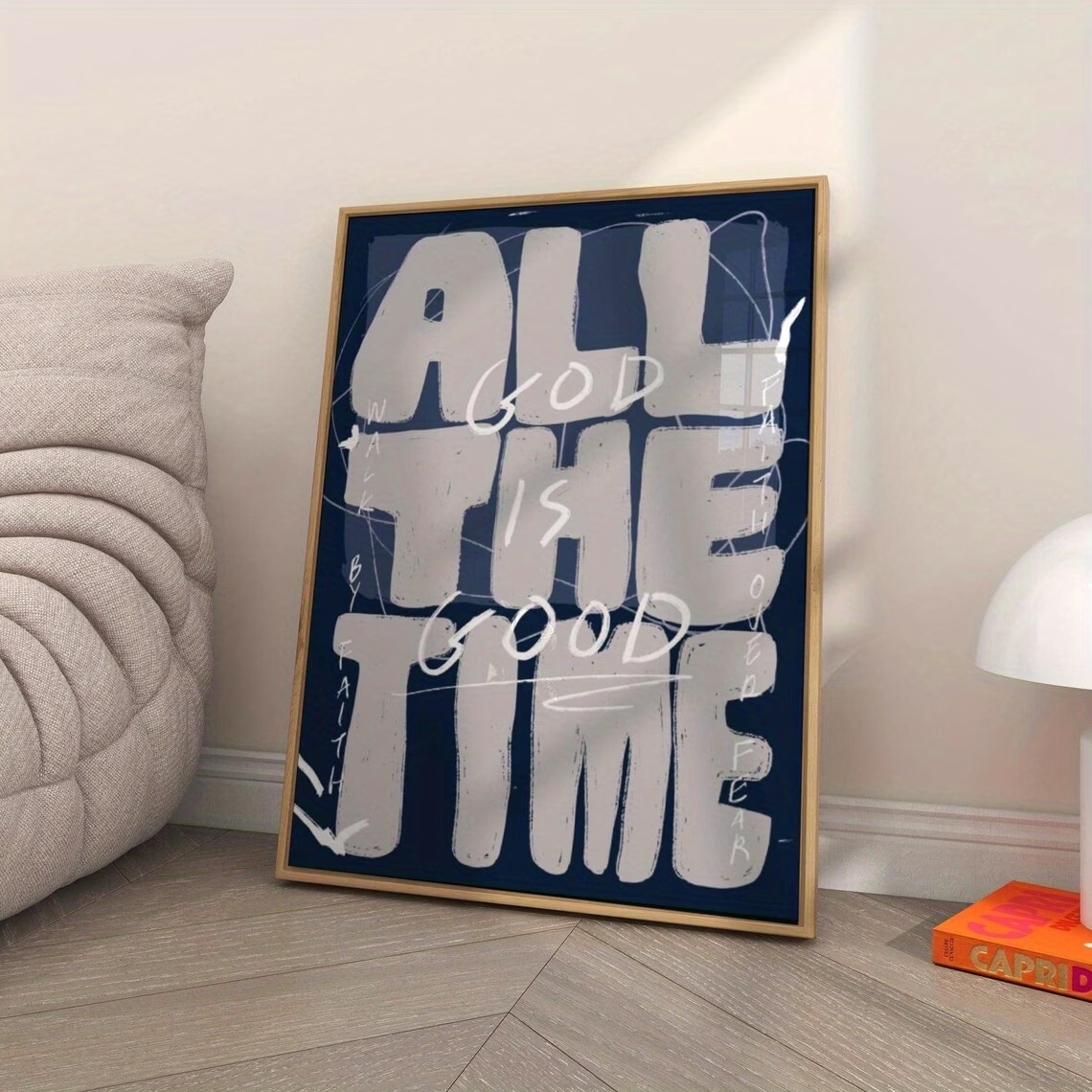 Interior Design Living Room - 神は常に良い人です インスピレーションを与えるキリスト教聖書ウォールアートプリント キャンバス絵画ポスター リビングルーム、寝室の家の装飾用