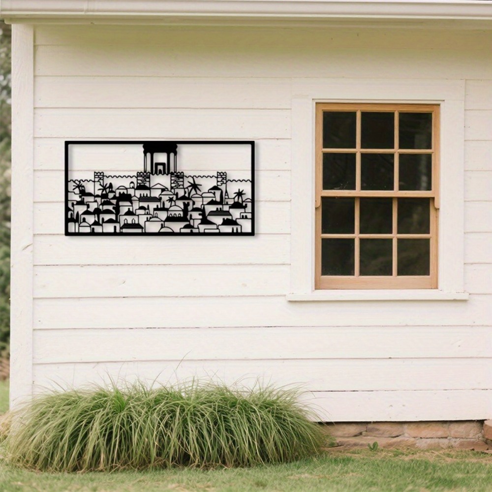 Wall Art - CIFBUY 金属製ウォールアート エルサレム壁画像 ユダヤ文化装飾 錆びにくい鉄工芸品 ホームハンギングオーナメント