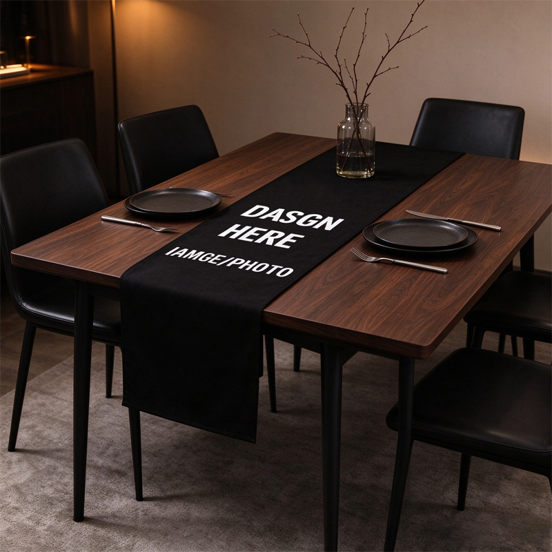 オーダーメイドのテーブルランナー1枚。黒または白。幅30cm - Table Runner のレビューと価格