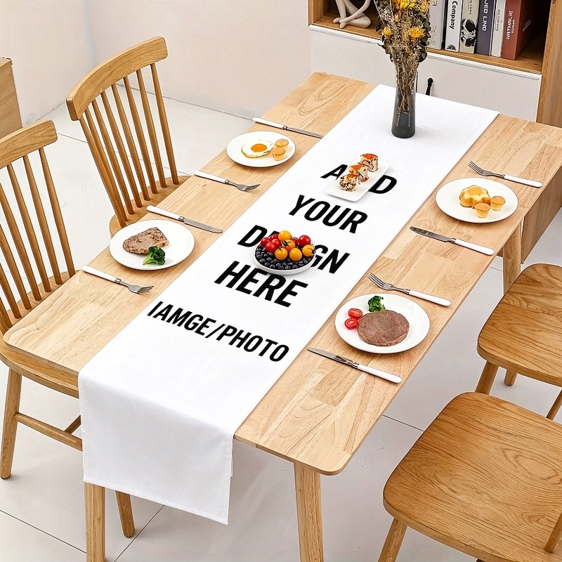 オーダーメイドのテーブルランナー1枚。黒または白。幅30cm - Table Runner のレビューと価格