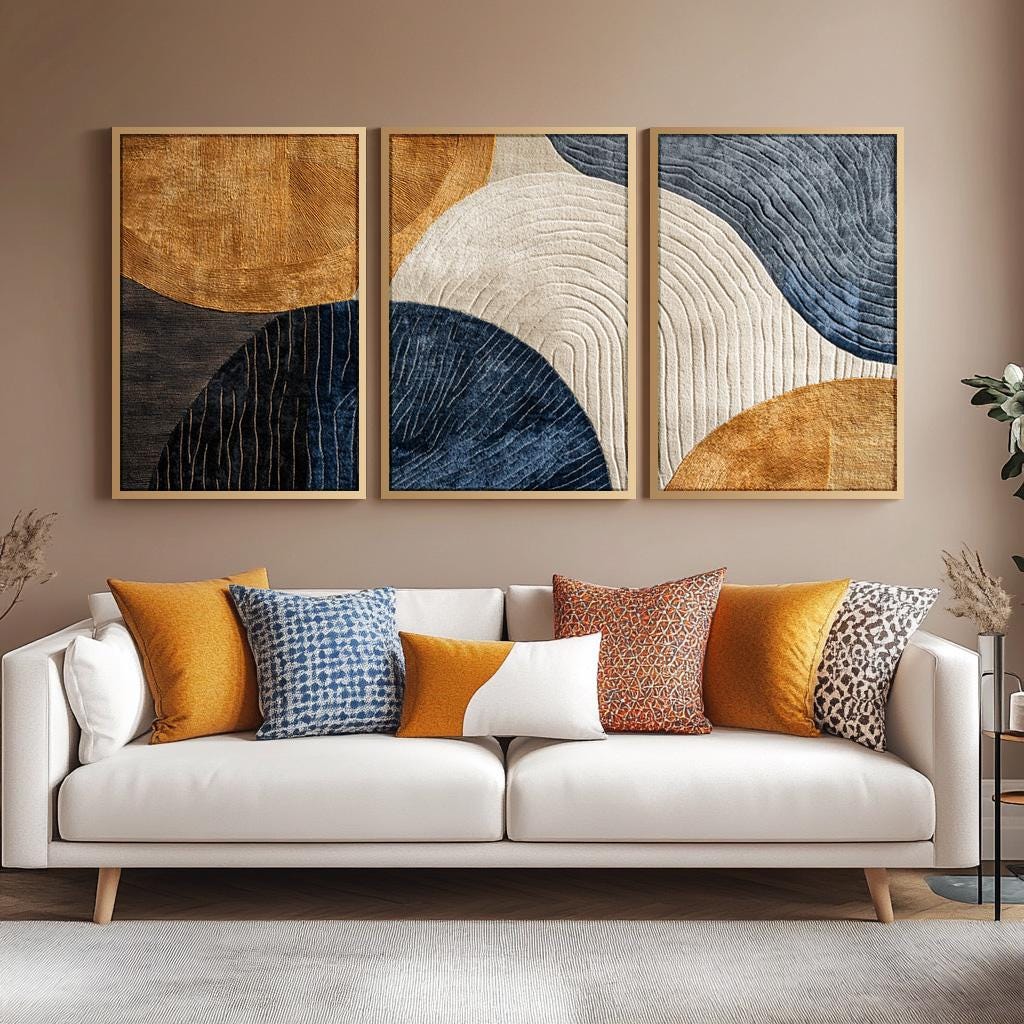 3ピース フレームレス キャンバス絵画 ジャパンディ三連画ア - Abstract Canvas Set のレビューと価格