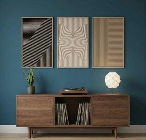 ベージュブラックのミニマリスト三連画ウォールアート3枚セット - Abstract Canvas Set のレビューと価格