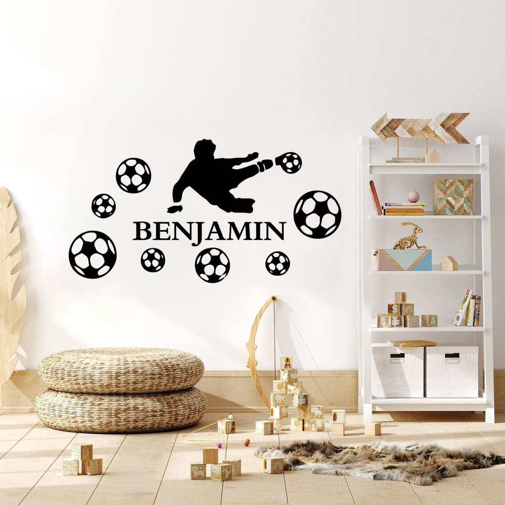 1pc ファッションカスタム名少年サッカーをプレイするウォー - Wall Sticker のレビューと価格