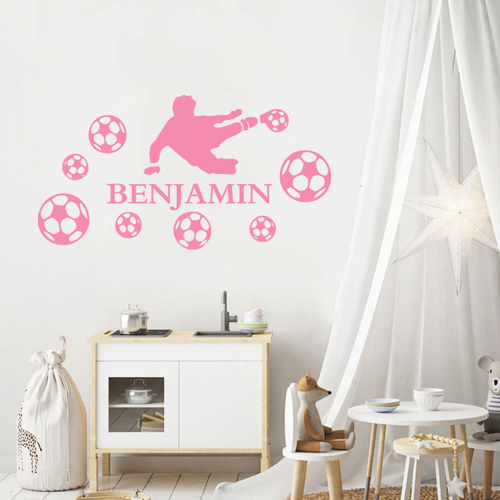 1pc ファッションカスタム名少年サッカーをプレイするウォー - Wall Sticker のレビューと価格