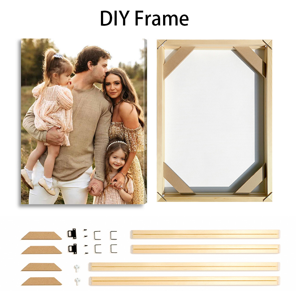 1枚のカスタマイズされた写真をキャンバスに印刷し、DIY木製 - Picture Frame のレビューと価格