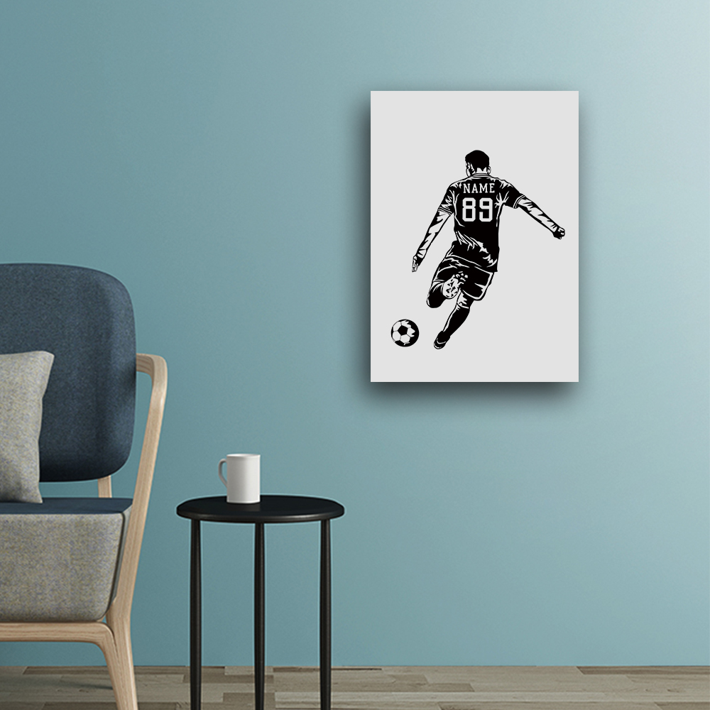 1PC サッカー選手カスタマイズ可能な名前プリントキャンバス - Picture Frame のレビューと価格