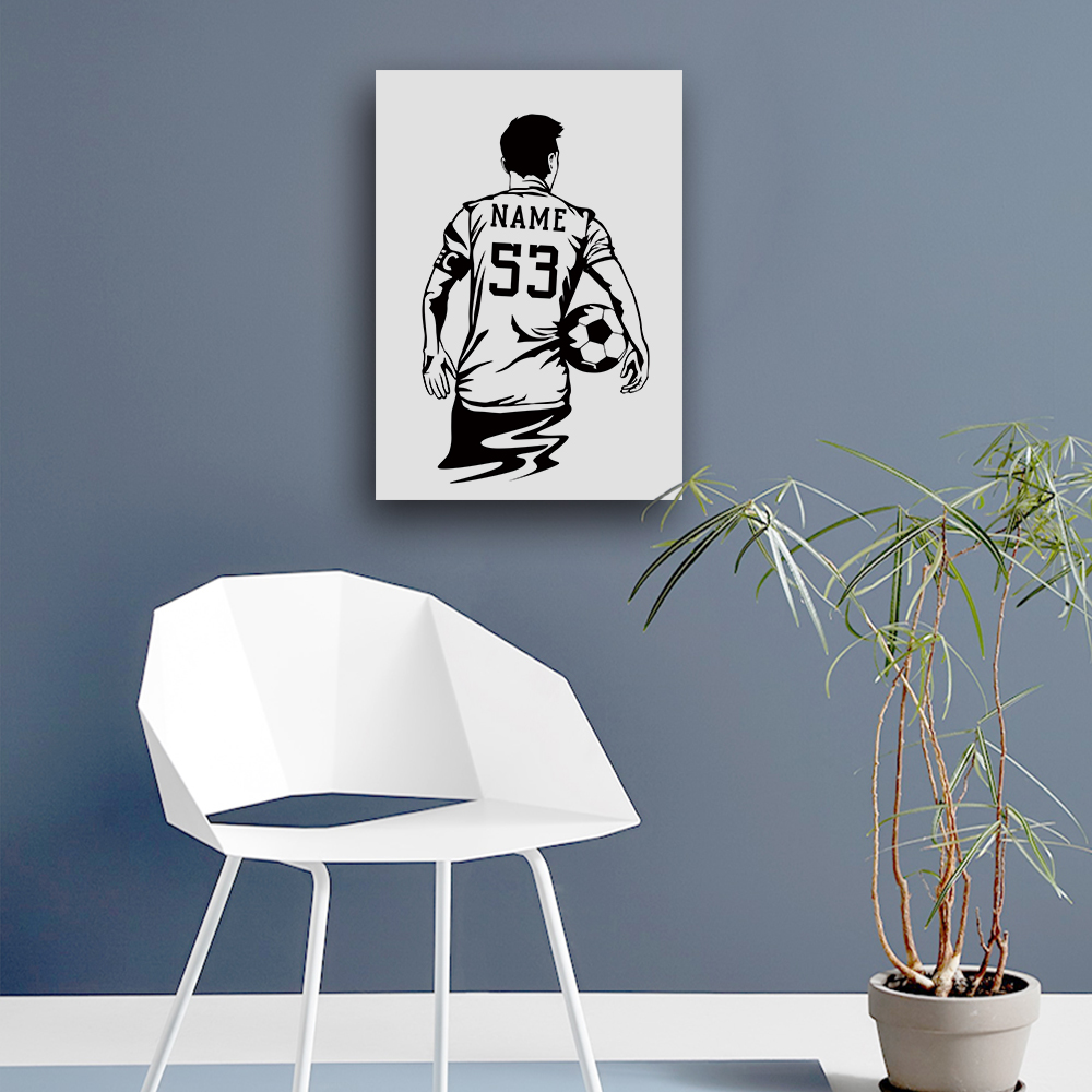 1PC サッカー選手カスタマイズ可能な名前プリントキャンバス - Picture Frame のレビューと価格