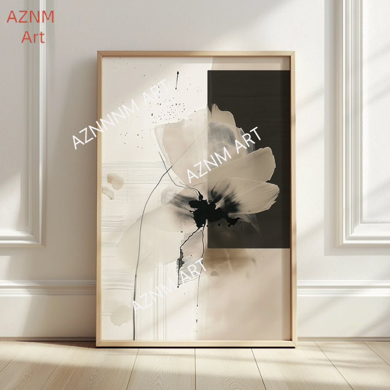 1/2 個のミニマリストフラワーアートプリントセット: ベー - Abstract Canvas Set のレビューと価格